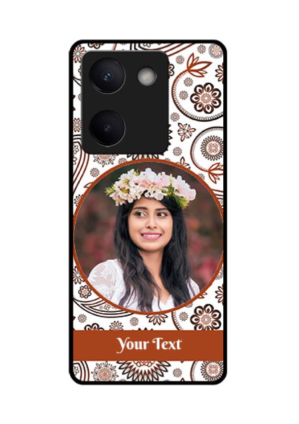 Vivo Y200 Pro 5G Custom Glass Phone Case - Abstract Flower Design