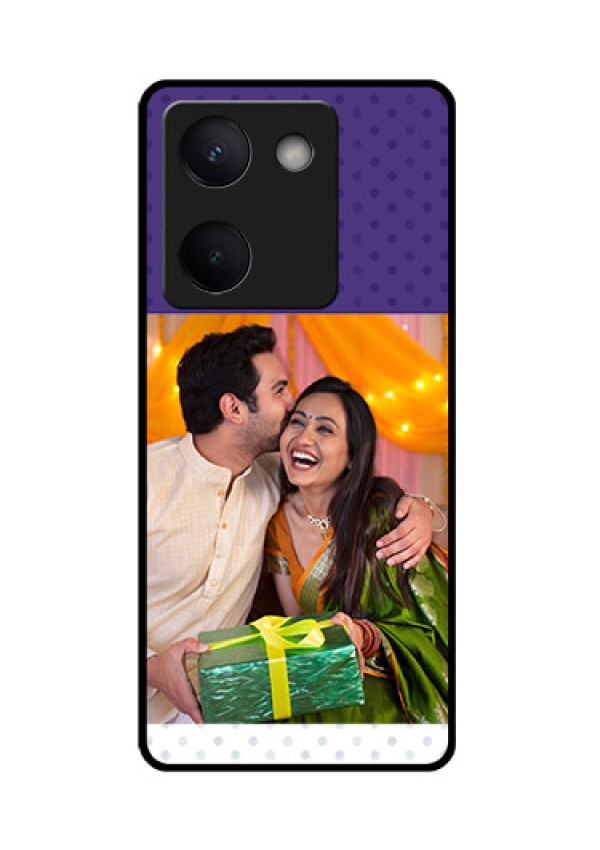 Vivo Y200 Pro 5G Custom Glass Phone Case - Violet Colored Pattern Design