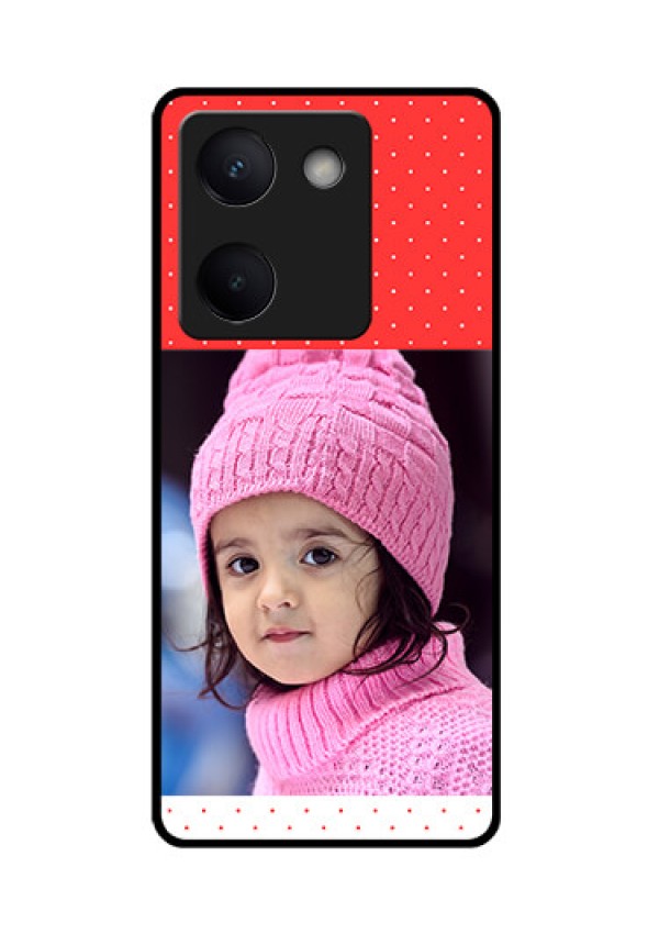 Vivo Y200 Pro 5G Custom Glass Phone Case - Red Pattern Design