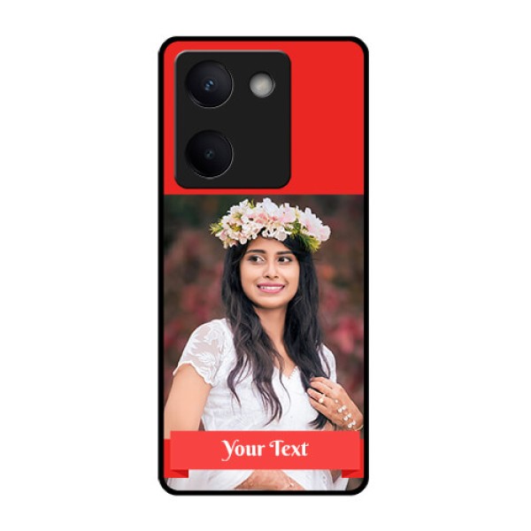 Vivo Y200 Pro 5G Custom Glass Phone Case - Simple Red Color Design