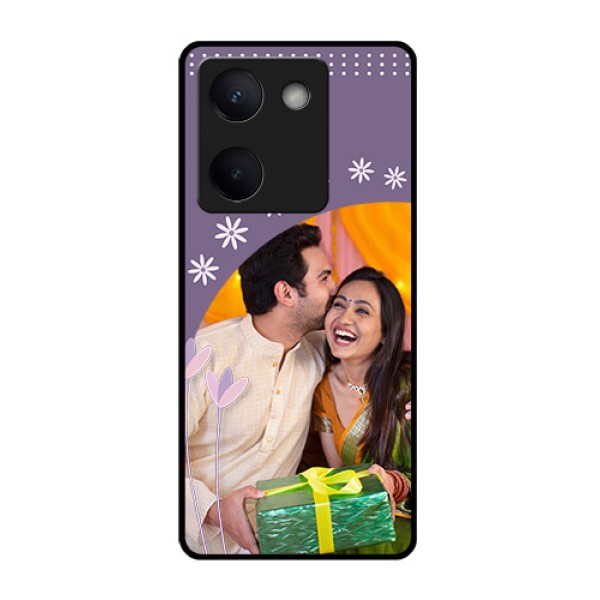 Vivo Y200 Pro 5G Custom Glass Phone Case - Lavender Flowers Design Vivo Y200 Pro 5G Custom Glass Phone Case - Lavender Flowers Design