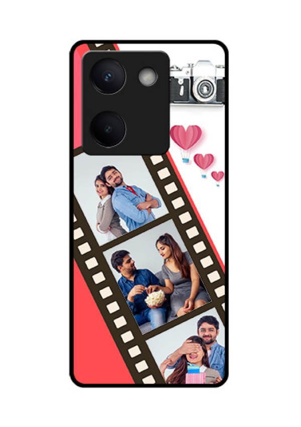Vivo Y200 Pro 5G Custom Glass Phone Case - 3 Image Holder With Film Reel