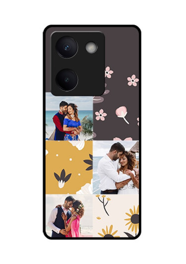 Vivo Y200 Pro 5G Custom Glass Phone Case - 3 Images With Floral Design