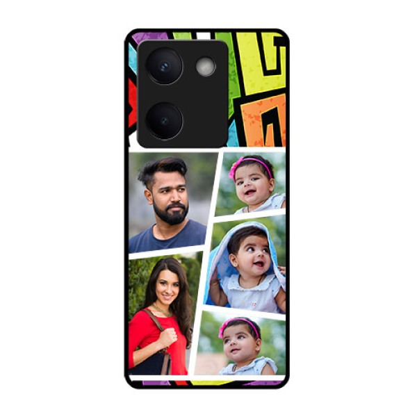 Vivo Y200 Pro 5G Custom Glass Phone Case - Graffiti Pattern Design