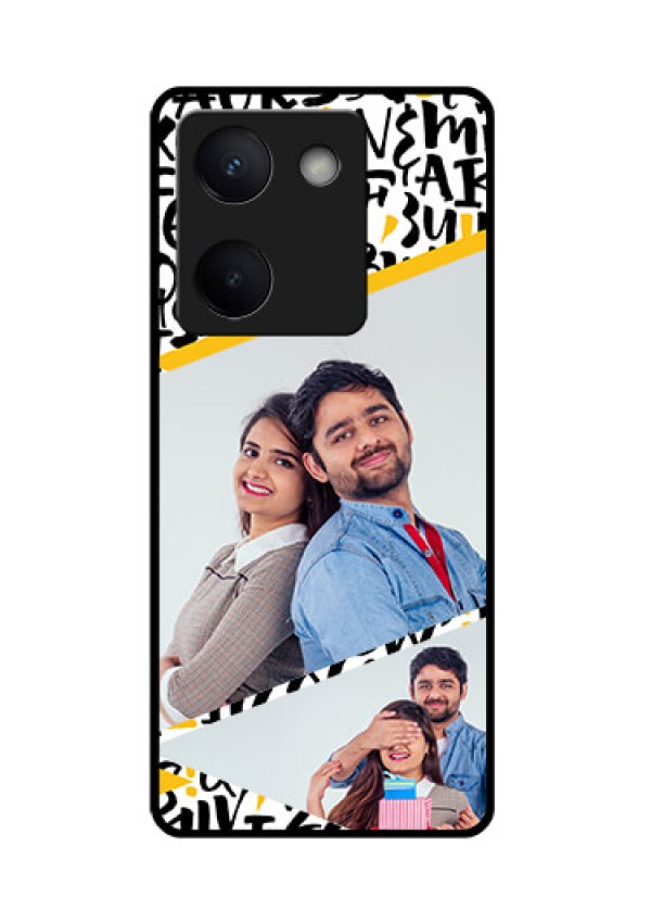 Vivo Y200 Pro 5G Custom Glass Phone Case - Letters Pattern Design