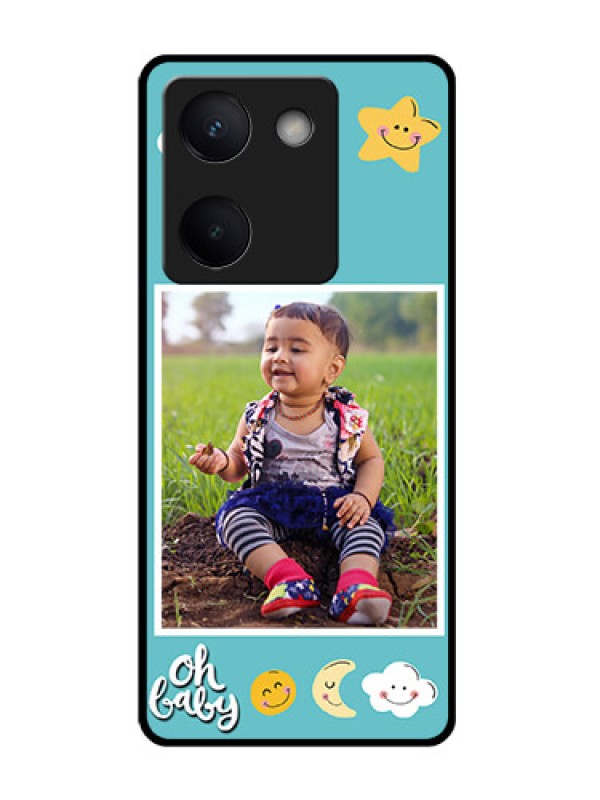 Custom Vivo Y200 Pro 5G Custom Glass Phone Case - Smiley Kids Stars Design