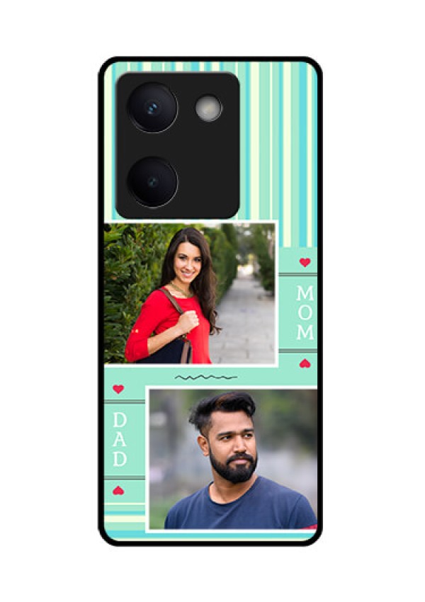 Vivo Y200 Pro 5G Custom Glass Phone Case - Mom & Dad Pic Design