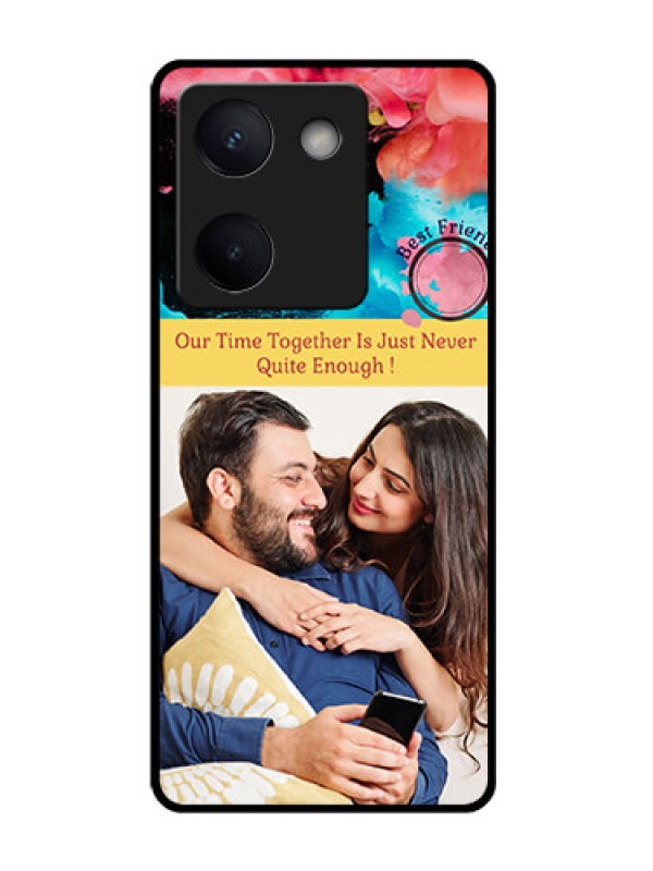 Custom Vivo Y200 Pro 5G Custom Glass Phone Case - Quote With Acrylic Painting Design