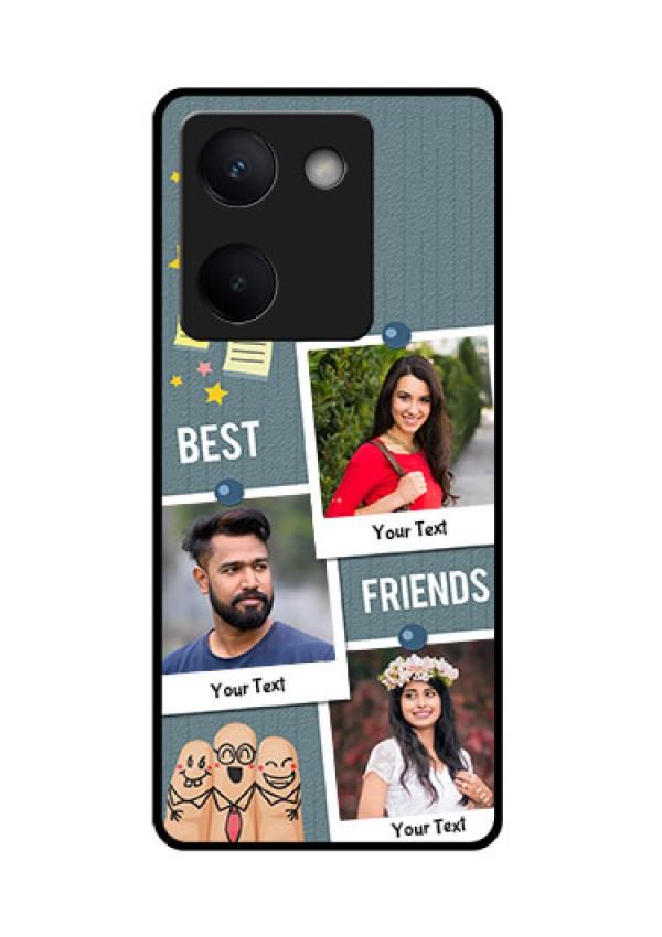 Vivo Y200 Pro 5G Custom Glass Phone Case - Sticky Frames And Friendship Design