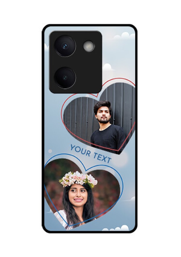 Vivo Y200 Pro 5G Custom Glass Phone Case - Blue Color Couple Design