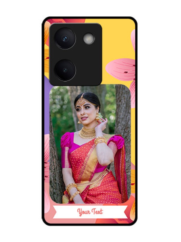 Custom Vivo Y200 Pro 5G Custom Glass Phone Case - 3 Image With Vintage Floral Design