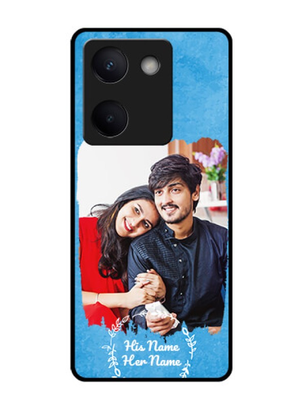 Custom Vivo Y200 Pro 5G Custom Glass Phone Case - Blue Color Vintage Design