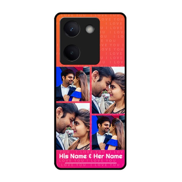 Vivo Y200 Pro 5G Custom Glass Phone Case - I Love You Pink Design