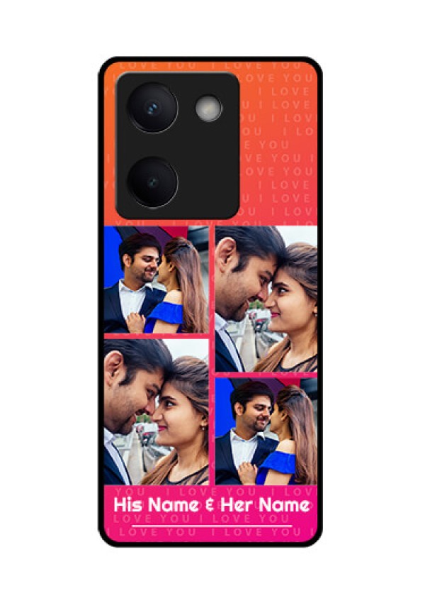 Vivo Y200 Pro 5G Custom Glass Phone Case - I Love You Pink Design