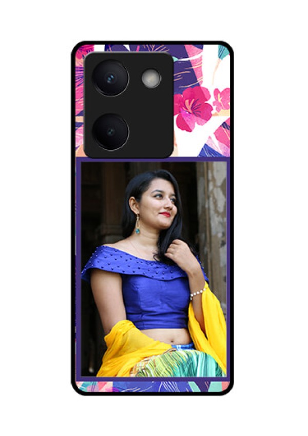 Vivo Y200 Pro 5G Custom Glass Phone Case - Abstract Floral Design
