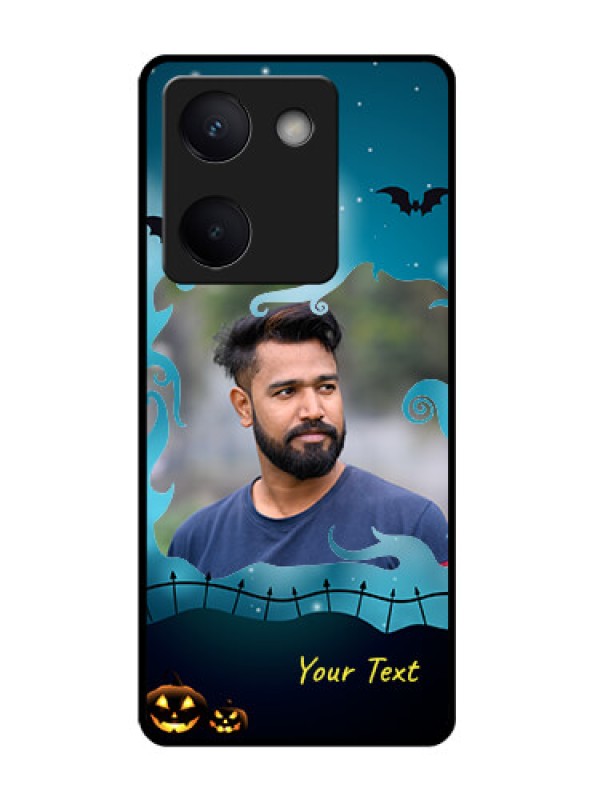 Custom Vivo Y200 Pro 5G Custom Glass Phone Case - Halloween Frame Design