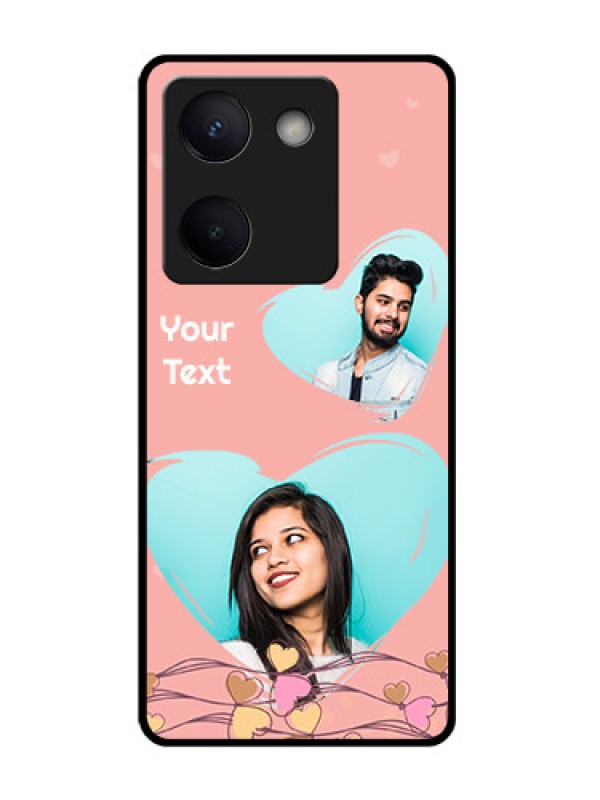 Custom Vivo Y200 Pro 5G Custom Glass Phone Case - Love Doodle Design