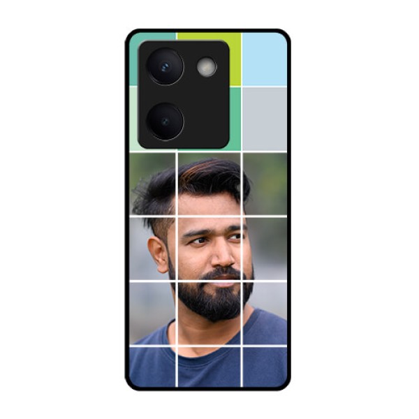 Vivo Y200 Pro 5G Custom Glass Phone Case - With White Box Pattern