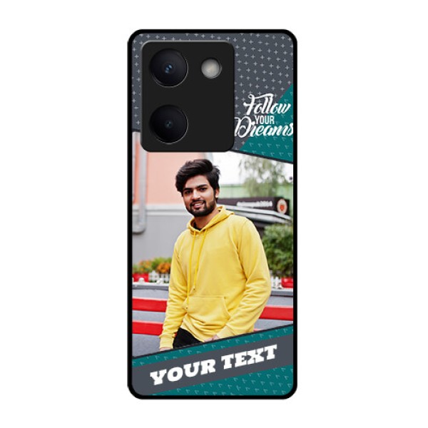 Vivo Y200 Pro 5G Custom Glass Phone Case - Background Pattern Design With Quote Vivo Y200 Pro 5G Custom Glass Phone Case - Background Pattern Design With Quote