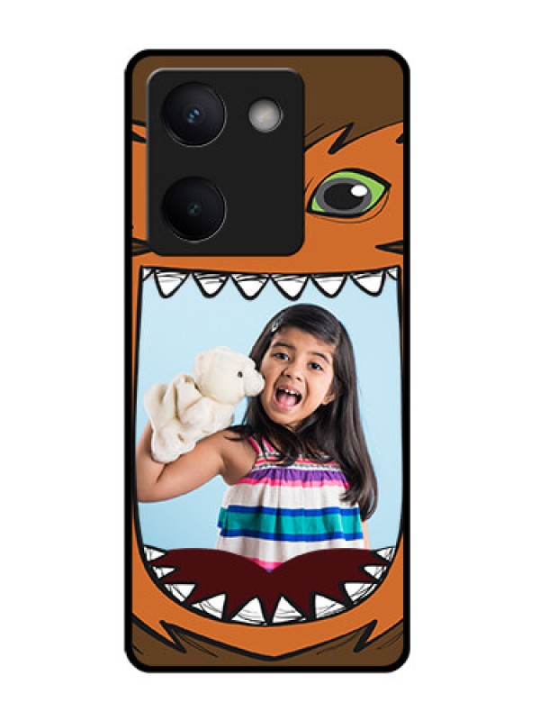 Custom Vivo Y200 Pro 5G Custom Glass Phone Case - Owl Monster Back Case Design