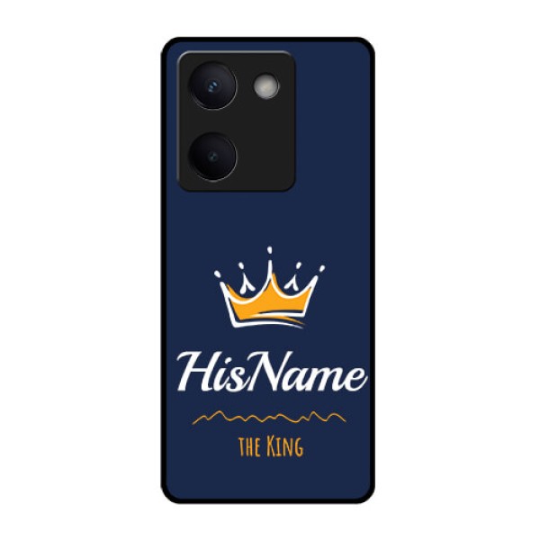 Vivo Y200 Pro 5G Custom Glass Phone Case - King With Name Design