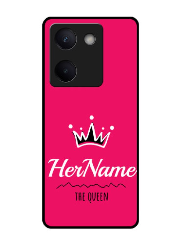 Custom Vivo Y200 Pro 5G Custom Glass Phone CaseQueen With Name Design