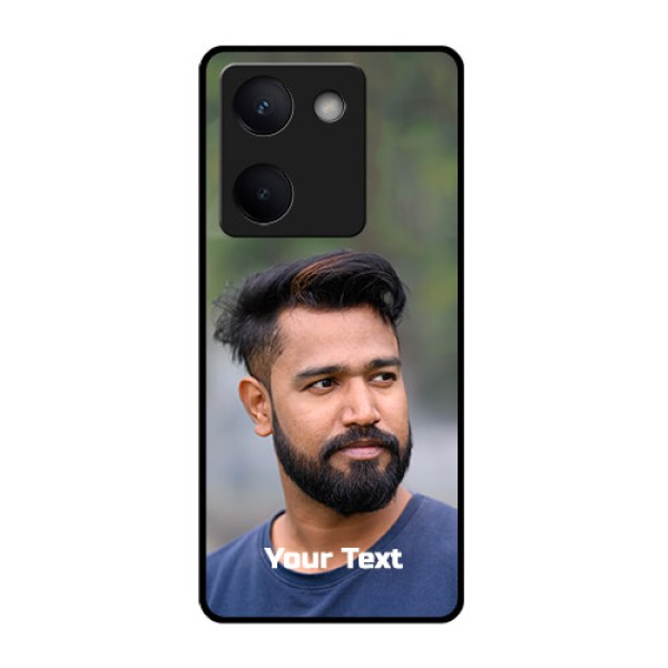 Vivo Y200 Pro 5G Custom Glass Phone Case - Photo With Text Design
