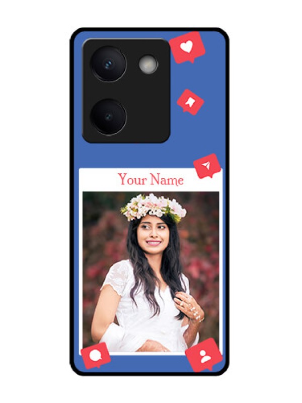 Custom Vivo Y200 Pro 5G Custom Glass Phone Case - Like Share And Comment Design