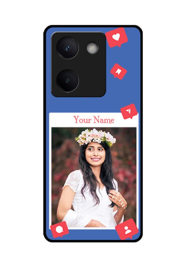 Vivo Y200 Pro 5G Custom Glass Phone Case - Like Share And Comment Design