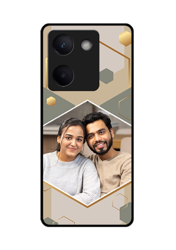 Vivo Y200 Pro 5G Custom Glass Phone Case - Stylish Hexagon Pattern Design