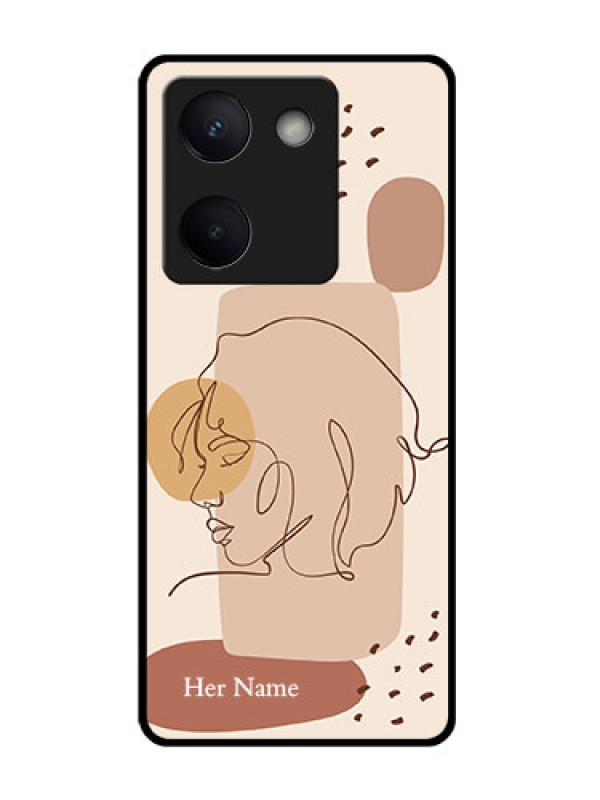 Custom Vivo Y200 Pro 5G Custom Glass Phone CaseCalm Woman Line Art Design