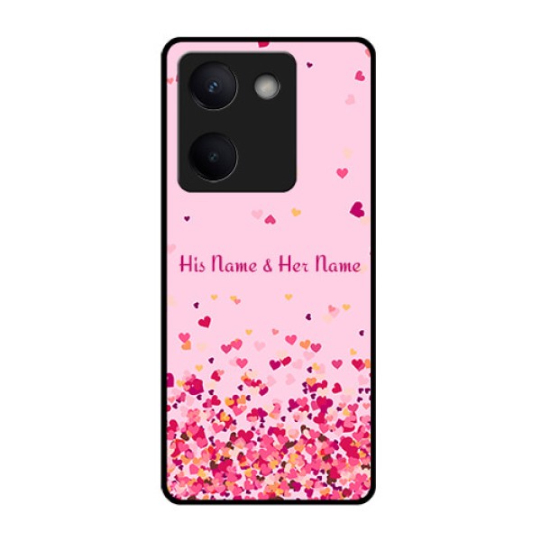 Vivo Y200 Pro 5G Custom Glass Phone Case - Floating Hearts Design