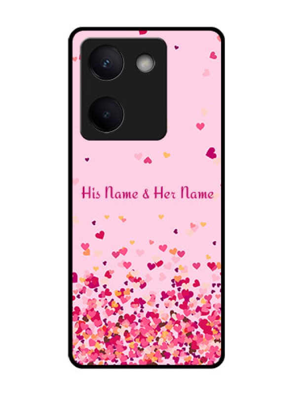Custom Vivo Y200 Pro 5G Custom Glass Phone Case - Floating Hearts Design