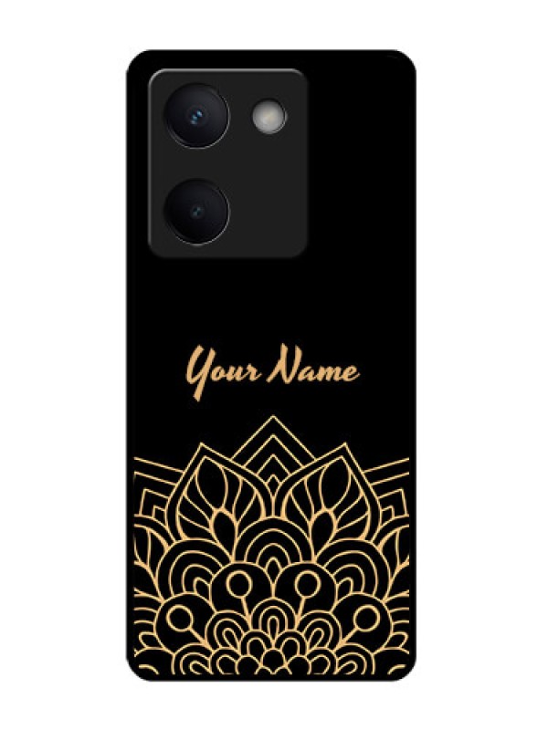 Custom Vivo Y200 Pro 5G Custom Glass Phone CaseGolden Mandala Design