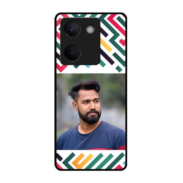 Vivo Y200 Pro 5G Custom Glass Phone Case - Colorful Maze Pattern Design