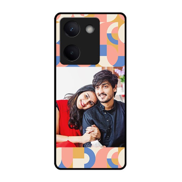 Vivo Y200 Pro 5G Custom Glass Phone Case - Semi - Circle Maze Pattern Design Vivo Y200 Pro 5G Custom Glass Phone Case - Semi - Circle Maze Pattern Design
