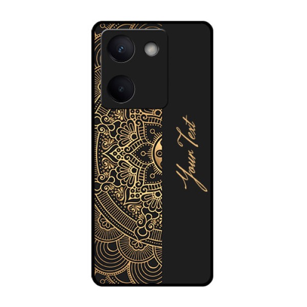 Vivo Y200 Pro 5G Custom Glass Phone Case - Mandala Art With Custom Text Design