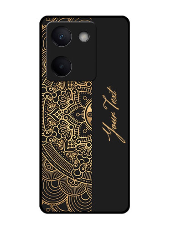 Custom Vivo Y200 Pro 5G Custom Glass Phone CaseMandala Art With Custom Text Design