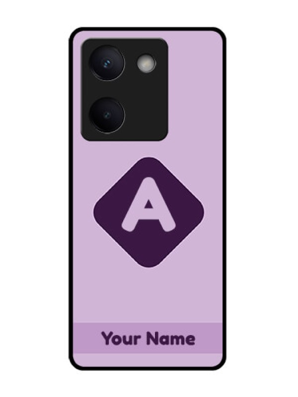 Custom Vivo Y200 Pro 5G Custom Glass Phone Case - Custom Letter In Curved Badge Design