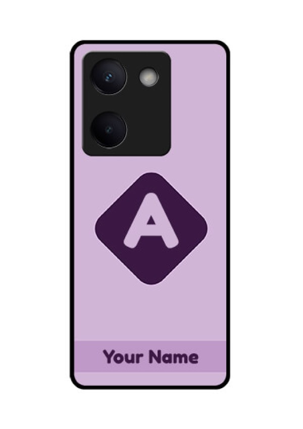 Vivo Y200 Pro 5G Custom Glass Phone Case - Custom Letter In Curved Badge Design