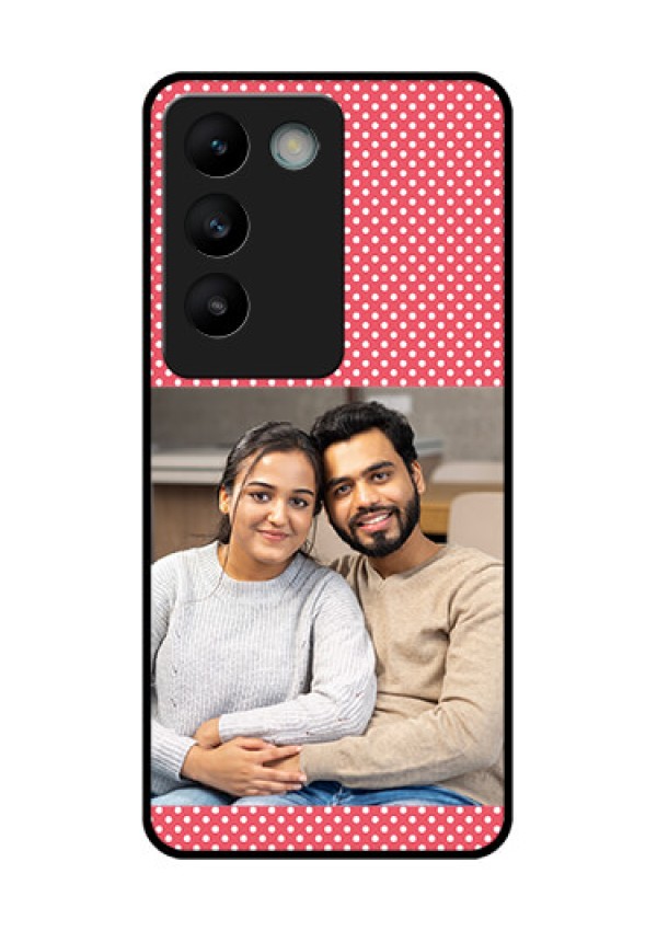 Vivo Y200E 5G Custom Glass Phone CaseWhite Dotted Design