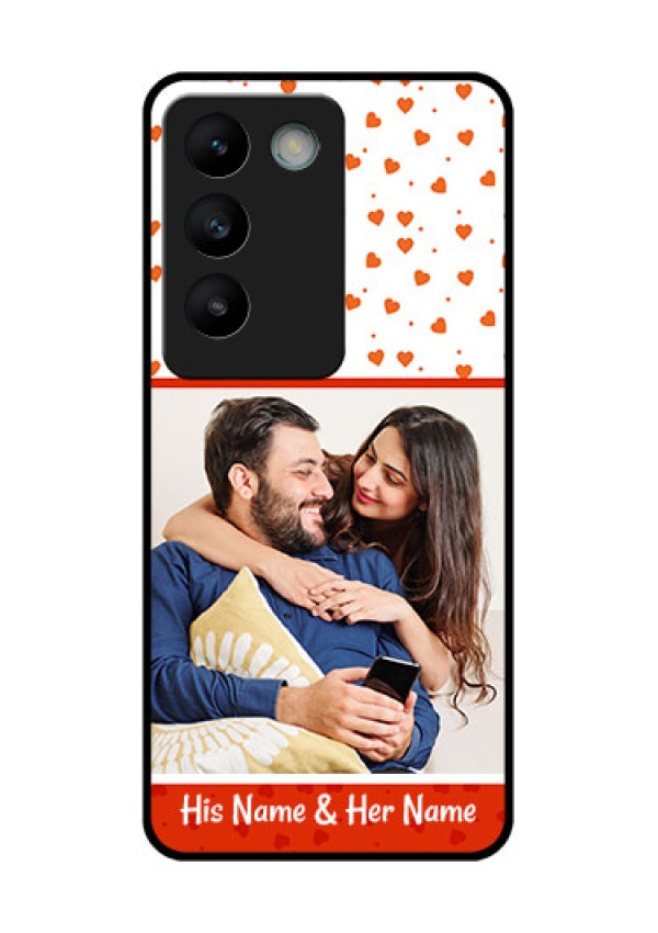 Vivo Y200E 5G Custom Glass Phone CaseOrange Love Symbol Design