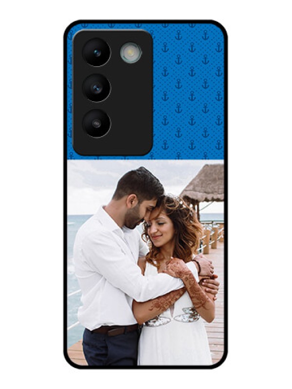 Custom Vivo Y200E 5G Custom Glass Phone CaseBlue Anchors Design