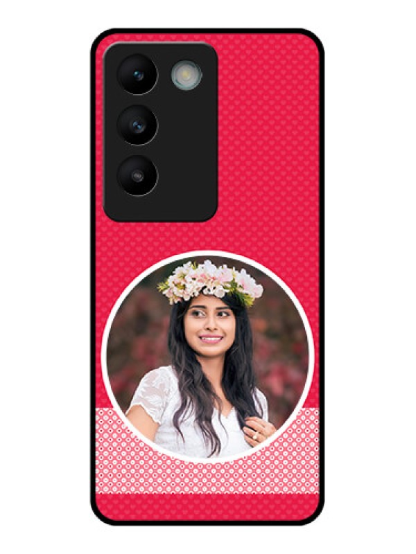 Custom Vivo Y200E 5G Custom Glass Phone CasePink Color Pattern Design