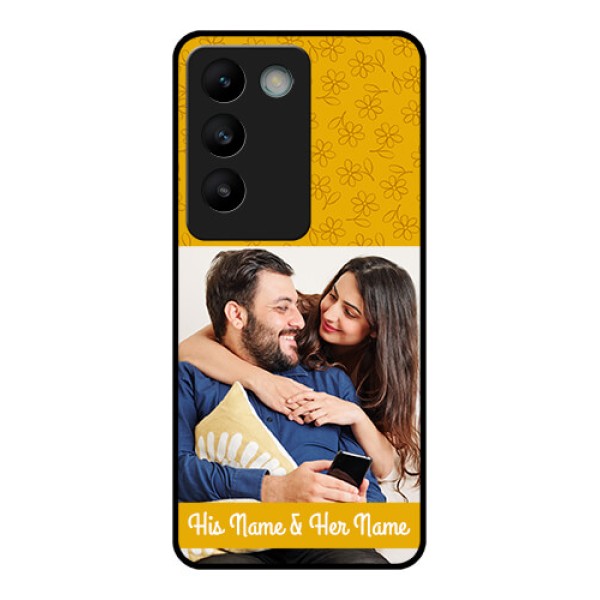 Vivo Y200E 5G Custom Glass Phone CaseYellow Floral Design