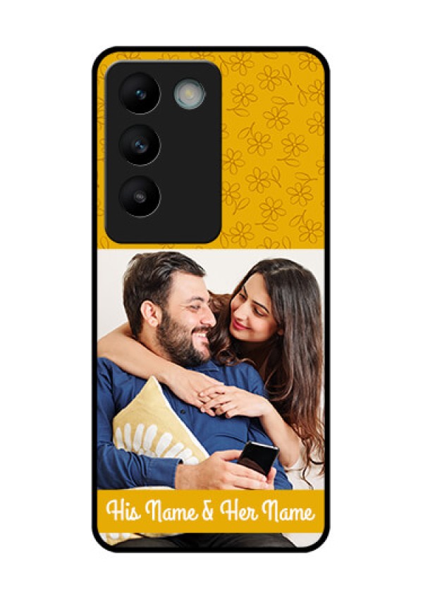 Vivo Y200E 5G Custom Glass Phone CaseYellow Floral Design