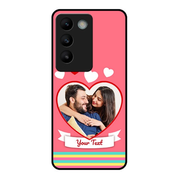 Vivo Y200E 5G Custom Glass Phone CaseLove Shapes Doodle Design