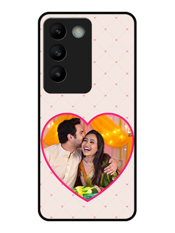 Custom Vivo Y200E 5G Custom Glass Phone CaseHeart Shape Design