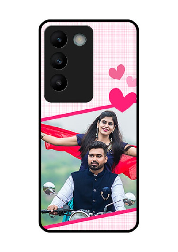 Vivo Y200E 5G Custom Glass Phone CaseLove Shape Heart Design