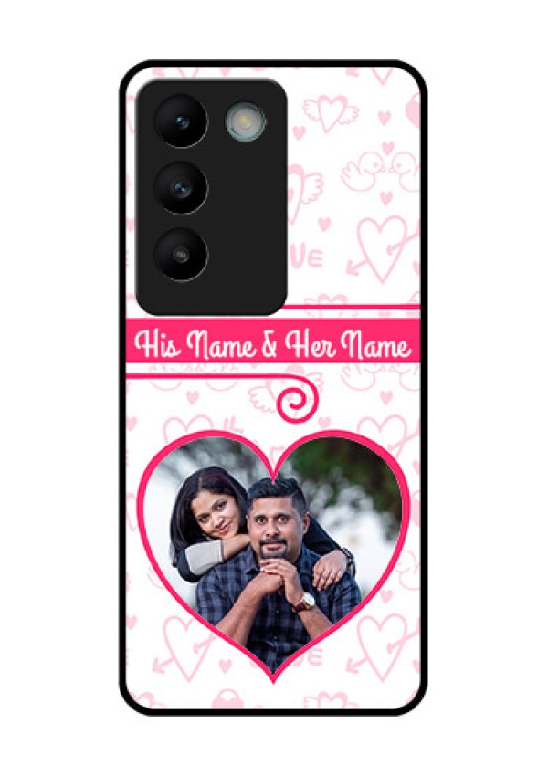 Vivo Y200E 5G Custom Glass Phone CaseHeart Shape Love Design